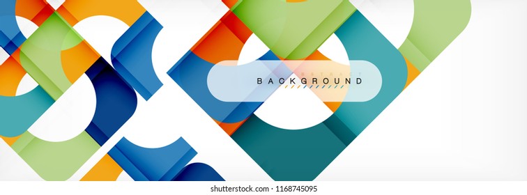 Geometric squares abstract banner. Vector template illustration for business brochure or flyer, presentation and web design layout