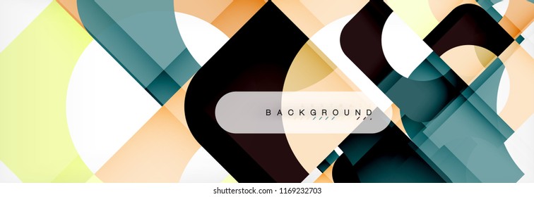 Geometric squares abstract banner. Vector template illustration for business brochure or flyer, presentation and web design layout