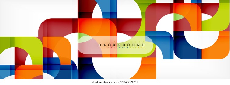 Geometric squares abstract banner. Vector template illustration for business brochure or flyer, presentation and web design layout