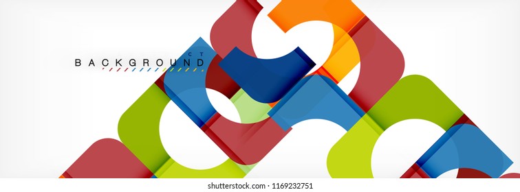 Geometric squares abstract banner. Vector template illustration for business brochure or flyer, presentation and web design layout