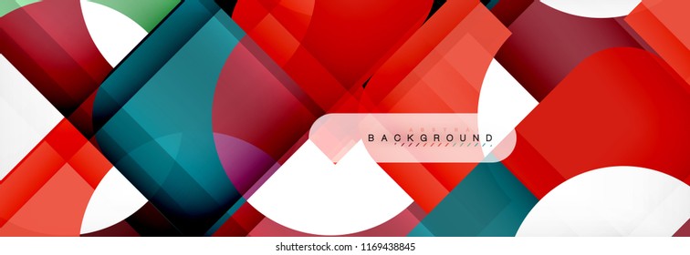 Geometric squares abstract banner. Vector template illustration for business brochure or flyer, presentation and web design layout