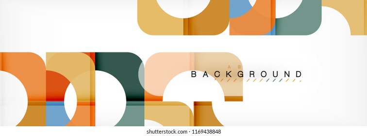 Banner abstracto de cuadrados geométricos. Ilustración de plantilla de vectores para folletos o volantes de negocios, presentación y diseño web