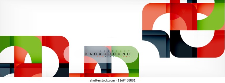 Geometric squares abstract banner. Vector template illustration for business brochure or flyer, presentation and web design layout