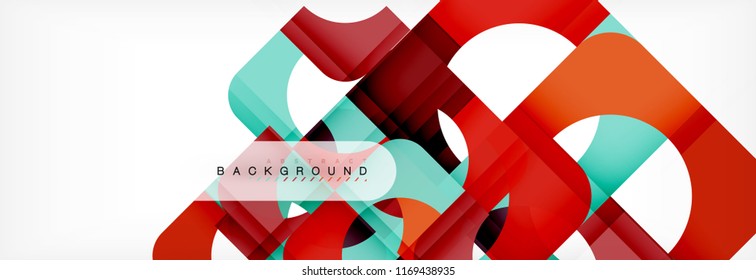 Geometric squares abstract banner. Vector template illustration for business brochure or flyer, presentation and web design layout