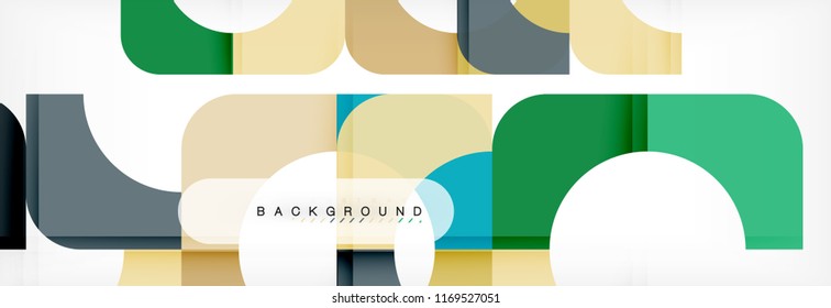 Abstrakter Banner mit geometrischen Quadraten. Vektorgrafik-Vorlagenstudien für Geschäftsbroschüren oder Flyer, Präsentationen und Webdesign-Layout