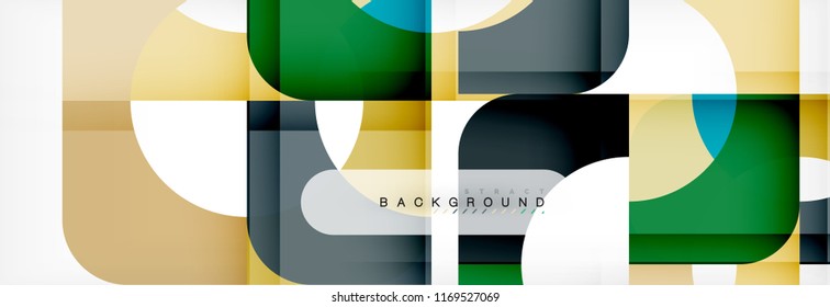 Abstrakter Banner mit geometrischen Quadraten. Vektorgrafik-Vorlagenstudien für Geschäftsbroschüren oder Flyer, Präsentationen und Webdesign-Layout