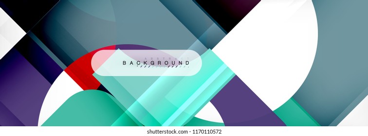 Geometric squares abstract banner. Vector template illustration for business brochure or flyer, presentation and web design layout