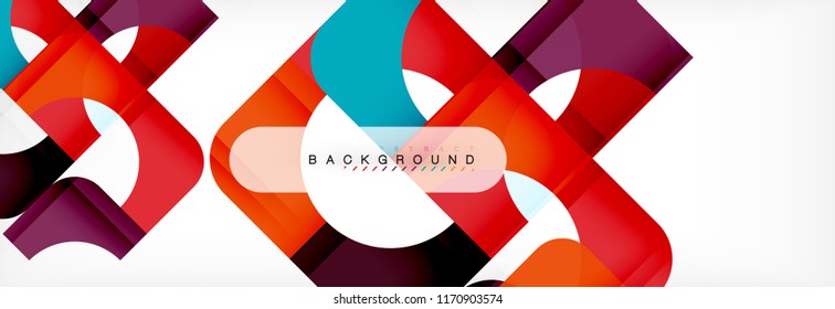 Geometric squares abstract banner. Vector template illustration for business brochure or flyer, presentation and web design layout
