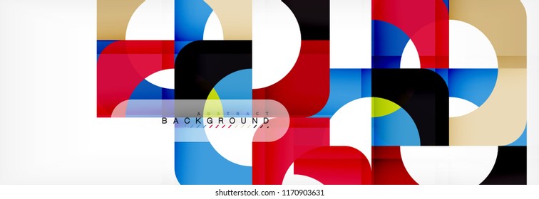 Banner abstracto de cuadrados geométricos. Ilustración de plantilla de vectores para folletos o volantes de negocios, presentación y diseño web