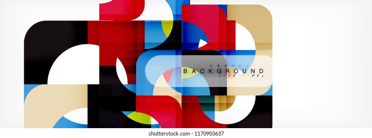 Geometric squares abstract banner. Vector template illustration for business brochure or flyer, presentation and web design layout