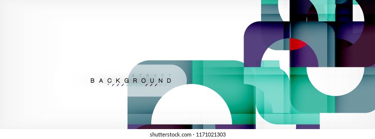 Geometric squares abstract banner. Vector template illustration for business brochure or flyer, presentation and web design layout