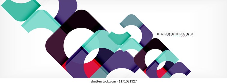 Banner abstracto de cuadrados geométricos. Ilustración de plantilla de vectores para folletos o volantes de negocios, presentación y diseño web