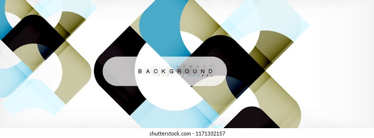 Banner abstracto de cuadrados geométricos. Ilustración de plantilla de vectores para folletos o volantes de negocios, presentación y diseño web