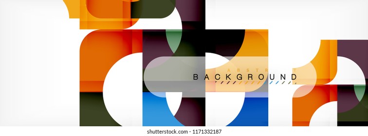 Geometric squares abstract banner. Vector template illustration for business brochure or flyer, presentation and web design layout