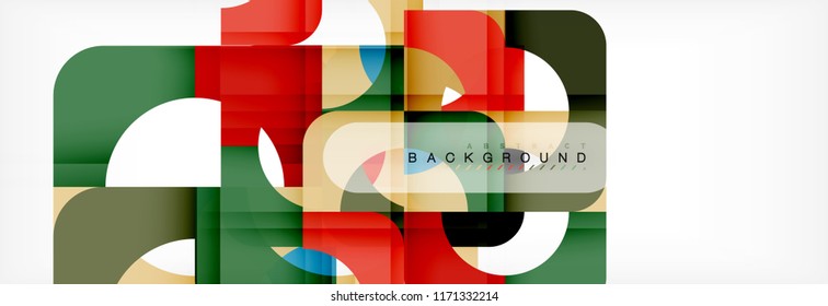 Geometric squares abstract banner. Vector template illustration for business brochure or flyer, presentation and web design layout