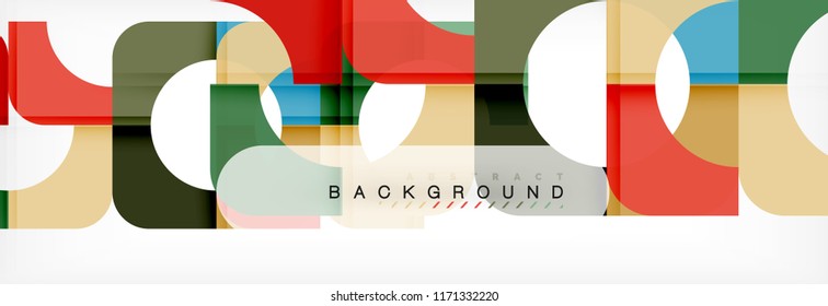 Geometric squares abstract banner. Vector template illustration for business brochure or flyer, presentation and web design layout
