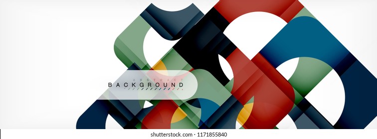 Geometric squares abstract banner. Vector template illustration for business brochure or flyer, presentation and web design layout