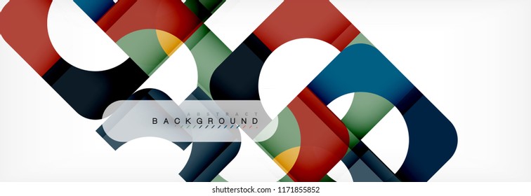 Geometric squares abstract banner. Vector template illustration for business brochure or flyer, presentation and web design layout