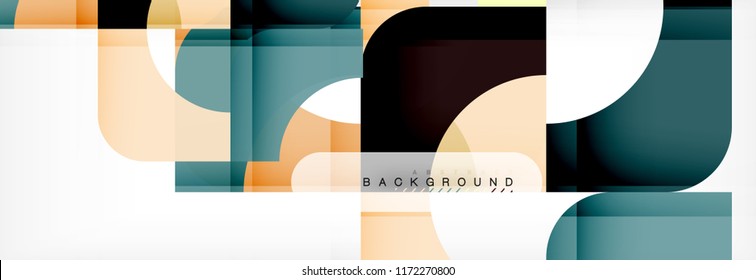 Geometric squares abstract banner. Vector template illustration for business brochure or flyer, presentation and web design layout