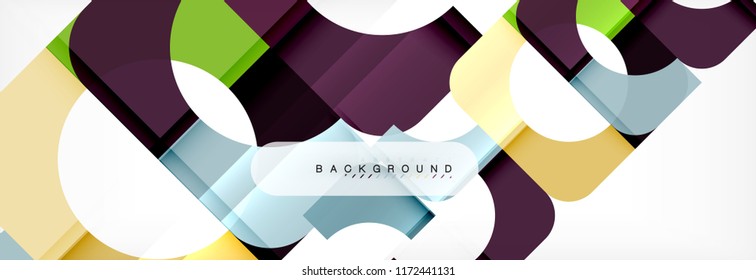Geometric squares abstract banner. Vector template illustration for business brochure or flyer, presentation and web design layout