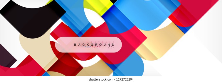 Abstrakter Banner mit geometrischen Quadraten. Vektorgrafik-Vorlagenstudien für Geschäftsbroschüren oder Flyer, Präsentationen und Webdesign-Layout