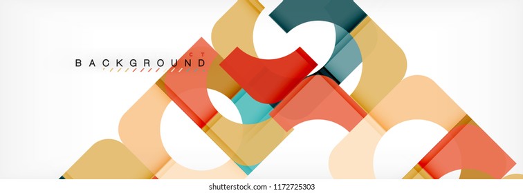 Geometric squares abstract banner. Vector template illustration for business brochure or flyer, presentation and web design layout