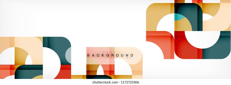 Geometric squares abstract banner. Vector template illustration for business brochure or flyer, presentation and web design layout