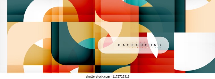 Banner abstracto de cuadrados geométricos. Ilustración de plantilla de vectores para folletos o volantes de negocios, presentación y diseño web