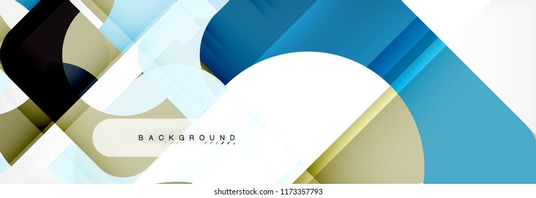 Abstrakter Banner mit geometrischen Quadraten. Vektorgrafik-Vorlagenstudien für Geschäftsbroschüren oder Flyer, Präsentationen und Webdesign-Layout