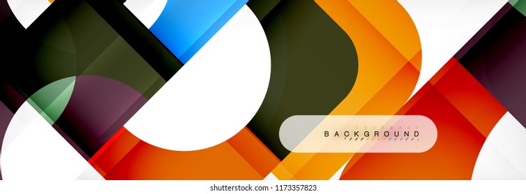 Banner abstracto de cuadrados geométricos. Ilustración de plantilla de vectores para folletos o volantes de negocios, presentación y diseño web
