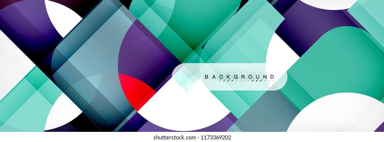 Banner abstracto de cuadrados geométricos. Ilustración de plantilla de vectores para folletos o volantes de negocios, presentación y diseño web