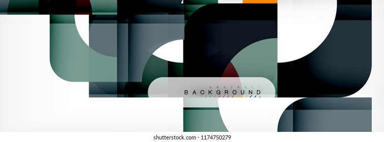 Geometric squares abstract banner. Vector template illustration for business brochure or flyer, presentation and web design layout