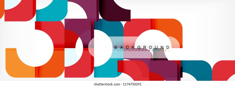 Banner abstracto de cuadrados geométricos. Ilustración de plantilla de vectores para folletos o volantes de negocios, presentación y diseño web