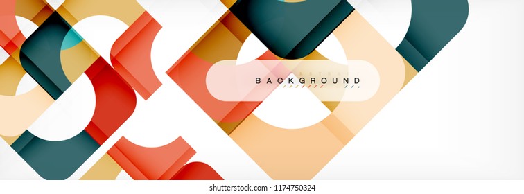 Geometric squares abstract banner. Vector template illustration for business brochure or flyer, presentation and web design layout