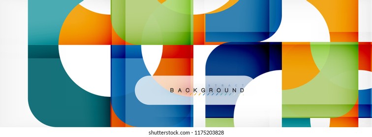 Geometric squares abstract banner. Vector template illustration for business brochure or flyer, presentation and web design layout