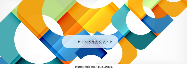 Geometric squares abstract banner. Vector template illustration for business brochure or flyer, presentation and web design layout