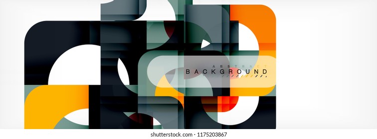 Geometric squares abstract banner. Vector template illustration for business brochure or flyer, presentation and web design layout