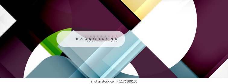 Geometric squares abstract banner. Vector template illustration for business brochure or flyer, presentation and web design layout