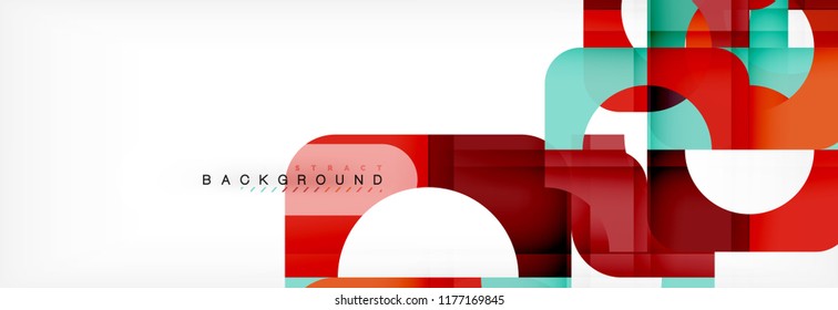 Geometric squares abstract banner. Vector template illustration for business brochure or flyer, presentation and web design layout