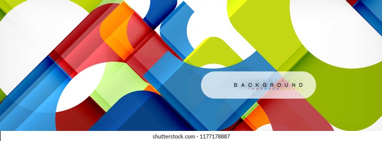 Banner abstracto de cuadrados geométricos. Ilustración de plantilla de vectores para folletos o volantes de negocios, presentación y diseño web