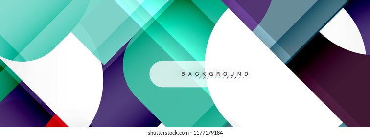 Geometric squares abstract banner. Vector template illustration for business brochure or flyer, presentation and web design layout