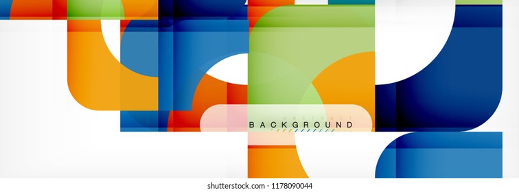 Geometric squares abstract banner. Vector template illustration for business brochure or flyer, presentation and web design layout