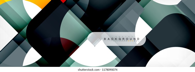 Geometric squares abstract banner. Vector template illustration for business brochure or flyer, presentation and web design layout