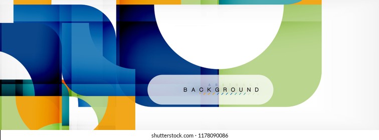 Geometric squares abstract banner. Vector template illustration for business brochure or flyer, presentation and web design layout