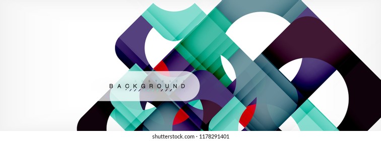 Geometric squares abstract banner. Vector template illustration for business brochure or flyer, presentation and web design layout
