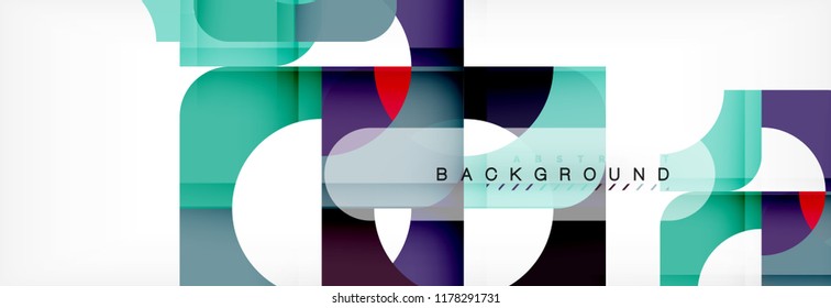 Banner abstracto de cuadrados geométricos. Ilustración de plantilla de vectores para folletos o volantes de negocios, presentación y diseño web