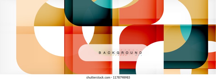 Geometric squares abstract banner. Vector template illustration for business brochure or flyer, presentation and web design layout