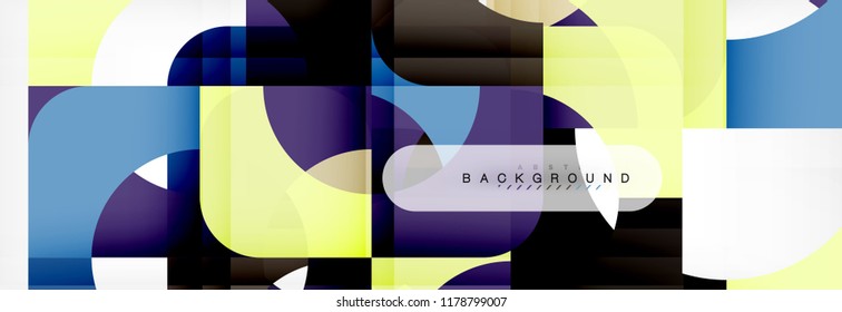 Banner abstracto de cuadrados geométricos. Ilustración de plantilla de vectores para folletos o volantes de negocios, presentación y diseño web