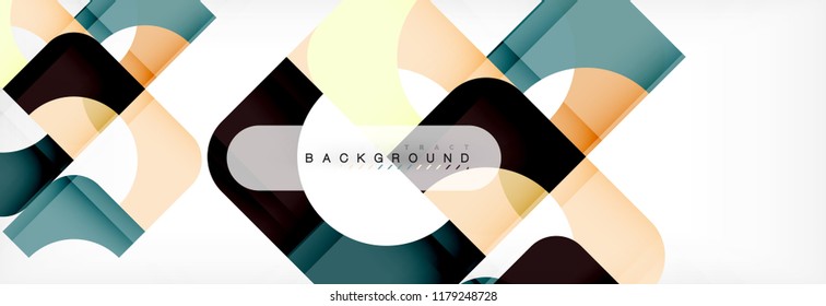 Banner abstracto de cuadrados geométricos. Ilustración de plantilla de vectores para folletos o volantes de negocios, presentación y diseño web