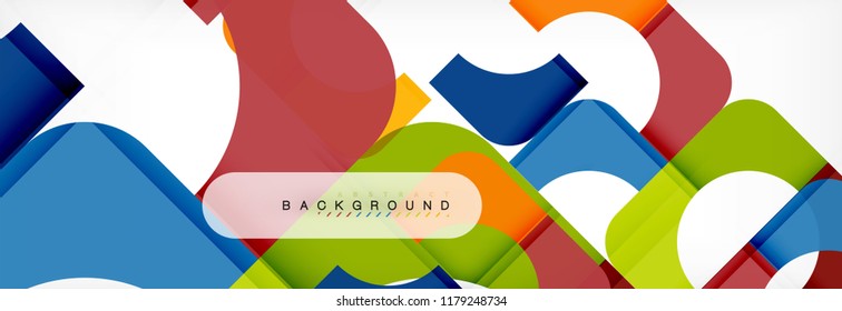 Banner abstracto de cuadrados geométricos. Ilustración de plantilla de vectores para folletos o volantes de negocios, presentación y diseño web